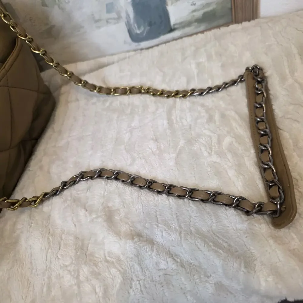 Steve Madden Bterra Tan Quilted Faux Leather Bag Top Handle Crossbody
